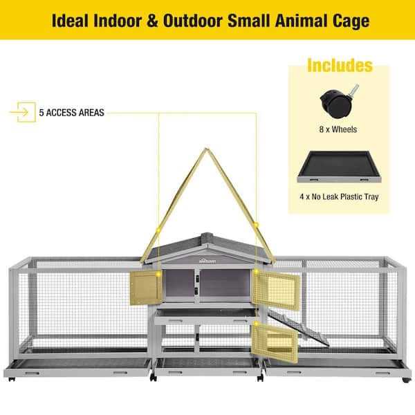 Aivituvin Indoor Rabbit House Easy Moving Large Bunny Hutch AIR65