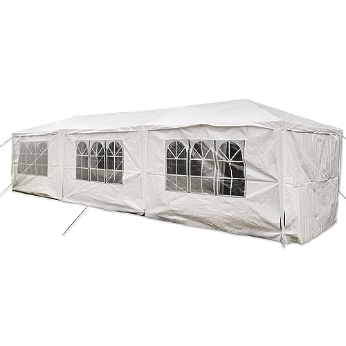 Party Tent Canopy Tent for Outdoor Wedding Party - *New Heavy Duty Design* or Camping BBQ w/Removable Waterproof Sidewalls - 30' x 10'