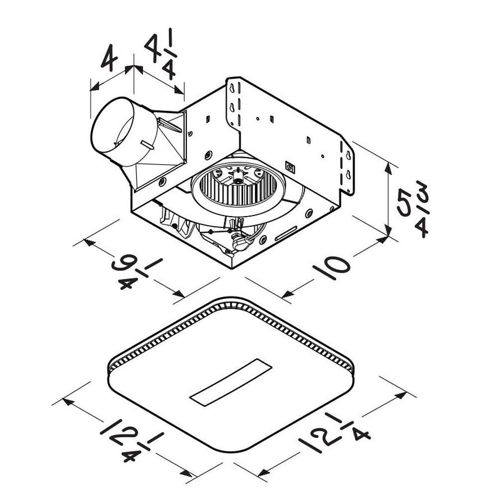 Nutone AERN80LK 80 CFM Bathroom Exhaust Fan with LED Clean Cover