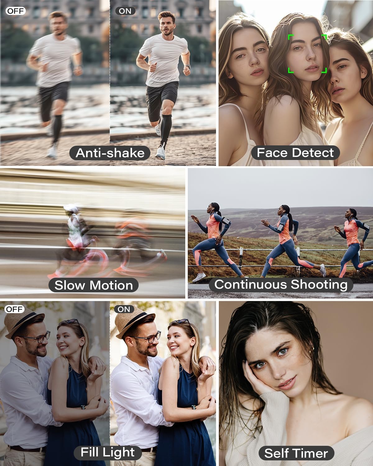 4K Digital Camera for Photography, Dual 64MP Autofocus Vlogging Camera for YouTube, 2.8" Screen Compact Travel Camera with 32GB SD Card, Anti-Shake