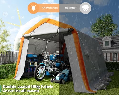 AMERLIFE 10.5x12x8 FT Heavy Duty Portable Shed Storage Shelter, Outdoor Storage Shed with 4 Waterproof Windows & Roll-up Zipper Door