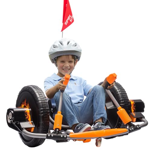 Electric Drifting Go Kart for Kids, 12V Outdoor Ride on Toys with 16-Inch Big Wheel, 360 Degree Spin, Speed of 4.66MPH, Dual Lever Steering