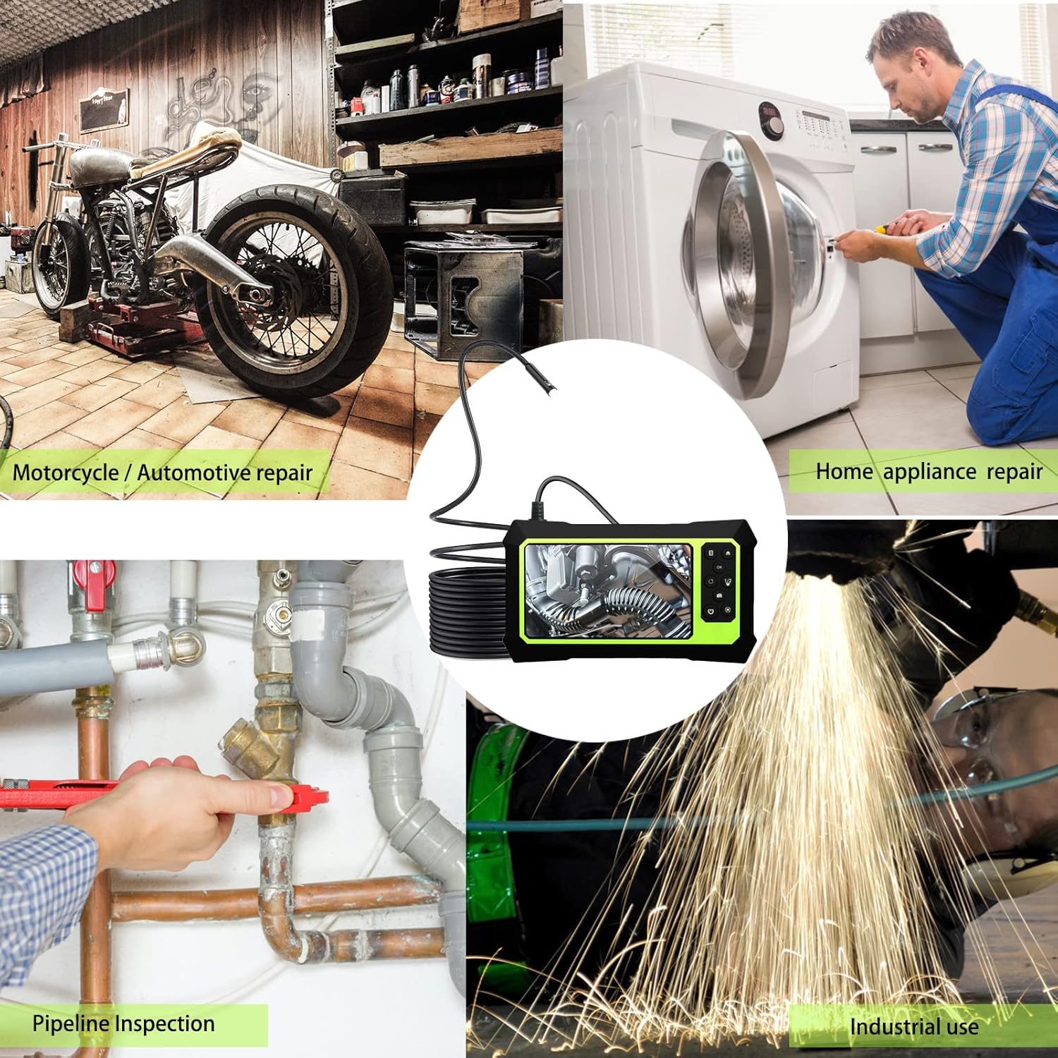 Dual Lens Video Endoscope Camera with Lights