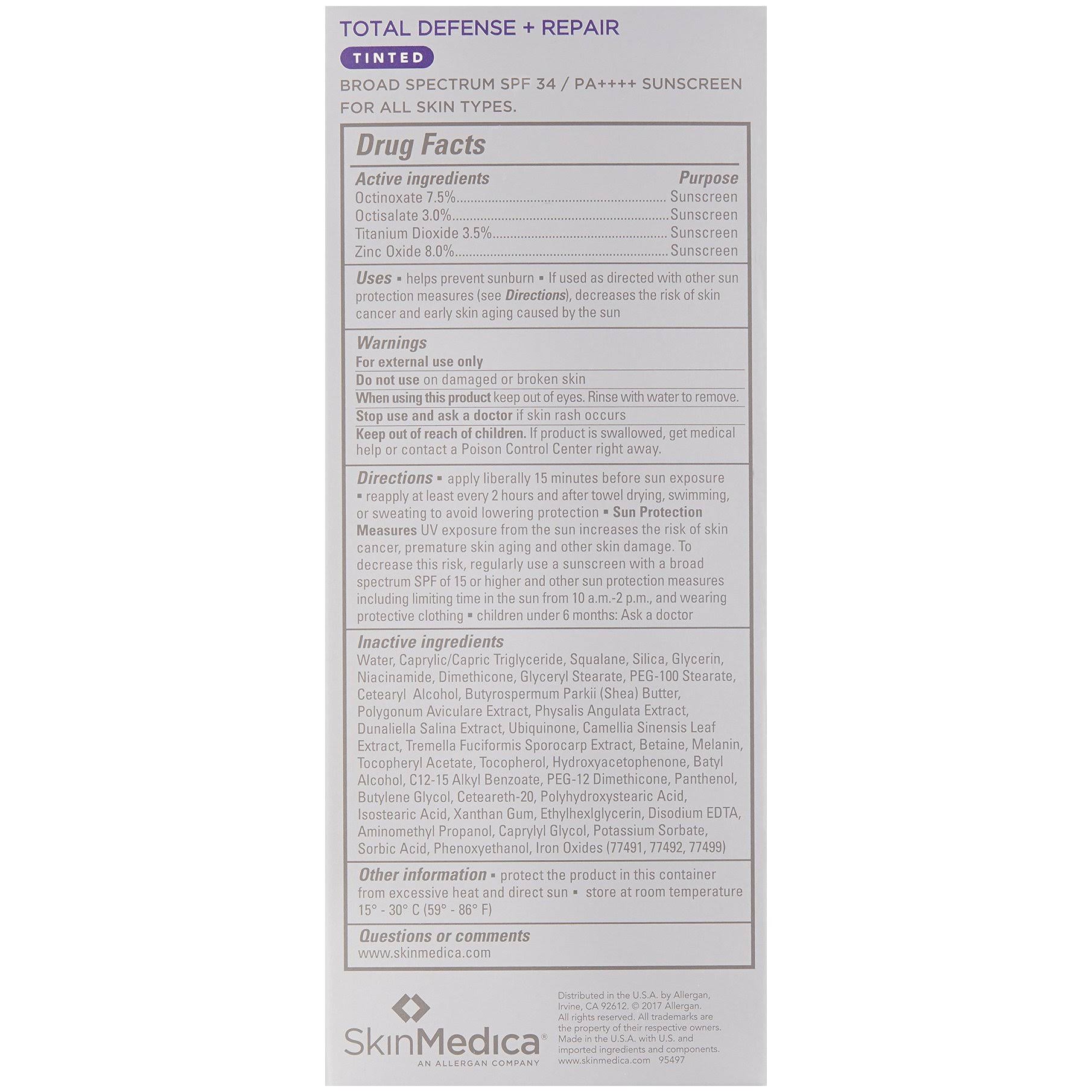 SkinMedica Total Defense + Repair SPF 34 - Tinted (2.3oz)