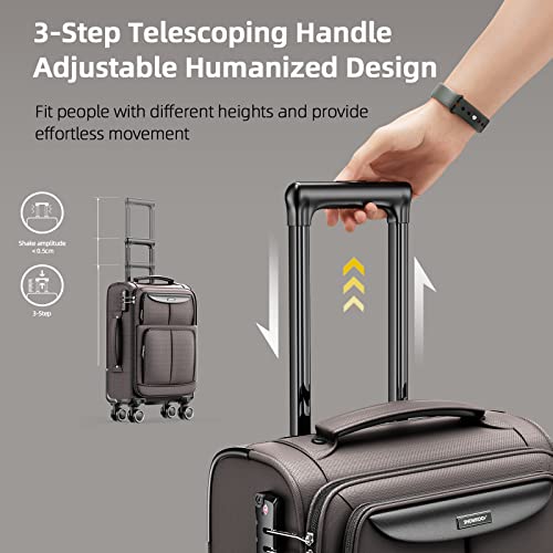 SHOWKOO Luggage Sets 3 Piece Softside Expandable Lightweight Durable Suitcase Sets Double Spinner Wheels TSA Lock Armygreen (20in/24in/28in)