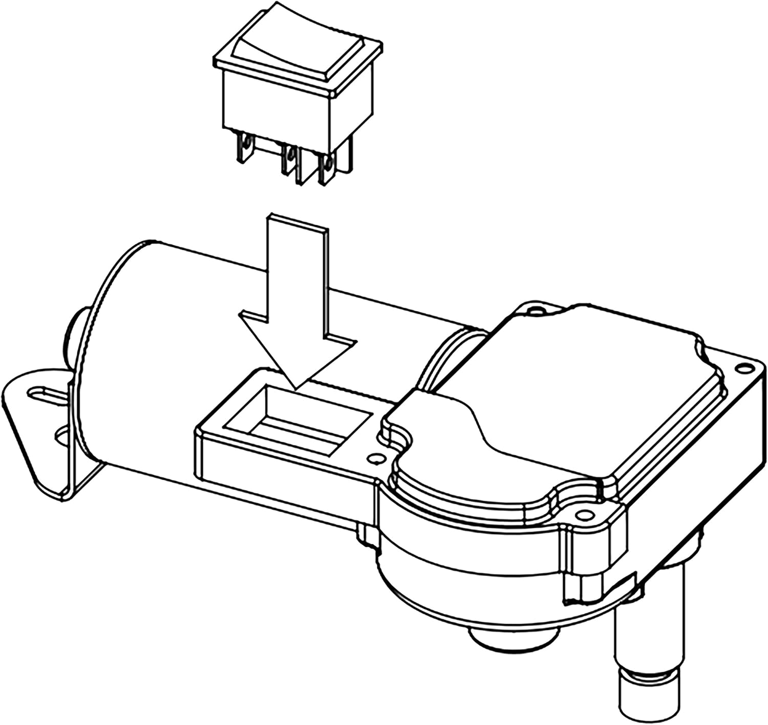 Wexco Wiper Motor, 4R1.12,19S2.R110D, One and a half inch (1.5") shaft, 12V With Two-Speed Switch Installed