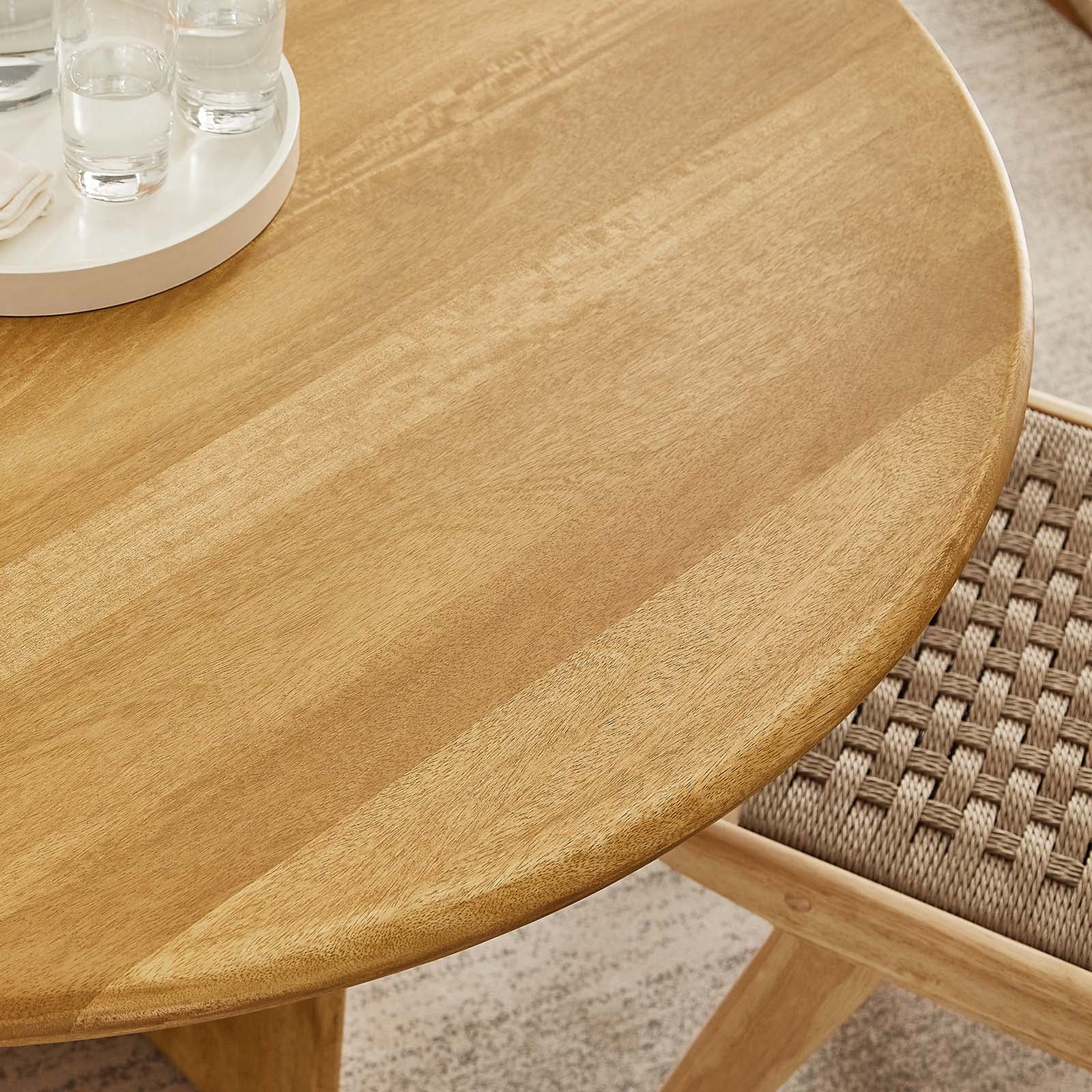 Modway Rivian Round 48" Wood Dining Table in Oak