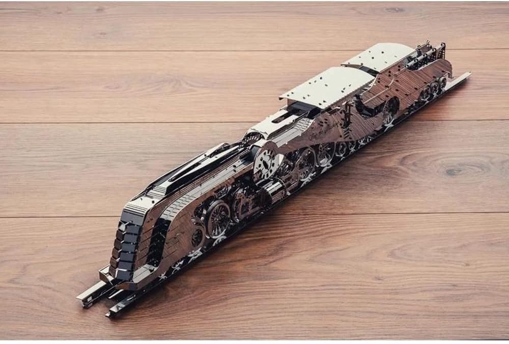 Timeformachine 3D Model kit Vintage Scale Model Train kit Dazzling Steamliner-Moving Wind-Up Train Model | 3D Puzzle for Adults-Metal DIY Kit Metal