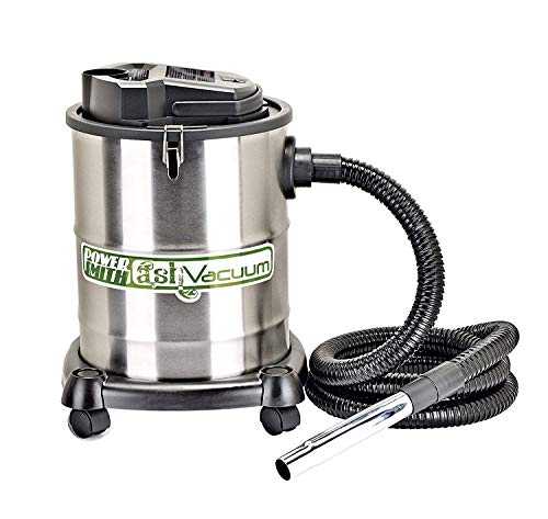 PowerSmith PAVC102 10 Amp 4 Gallon All-In-One Ash and Shop Vacuum/Blower with 10' Hose, Wheeled Base, Crevice Tool, Brush Nozzle, Pellet Stove Hose