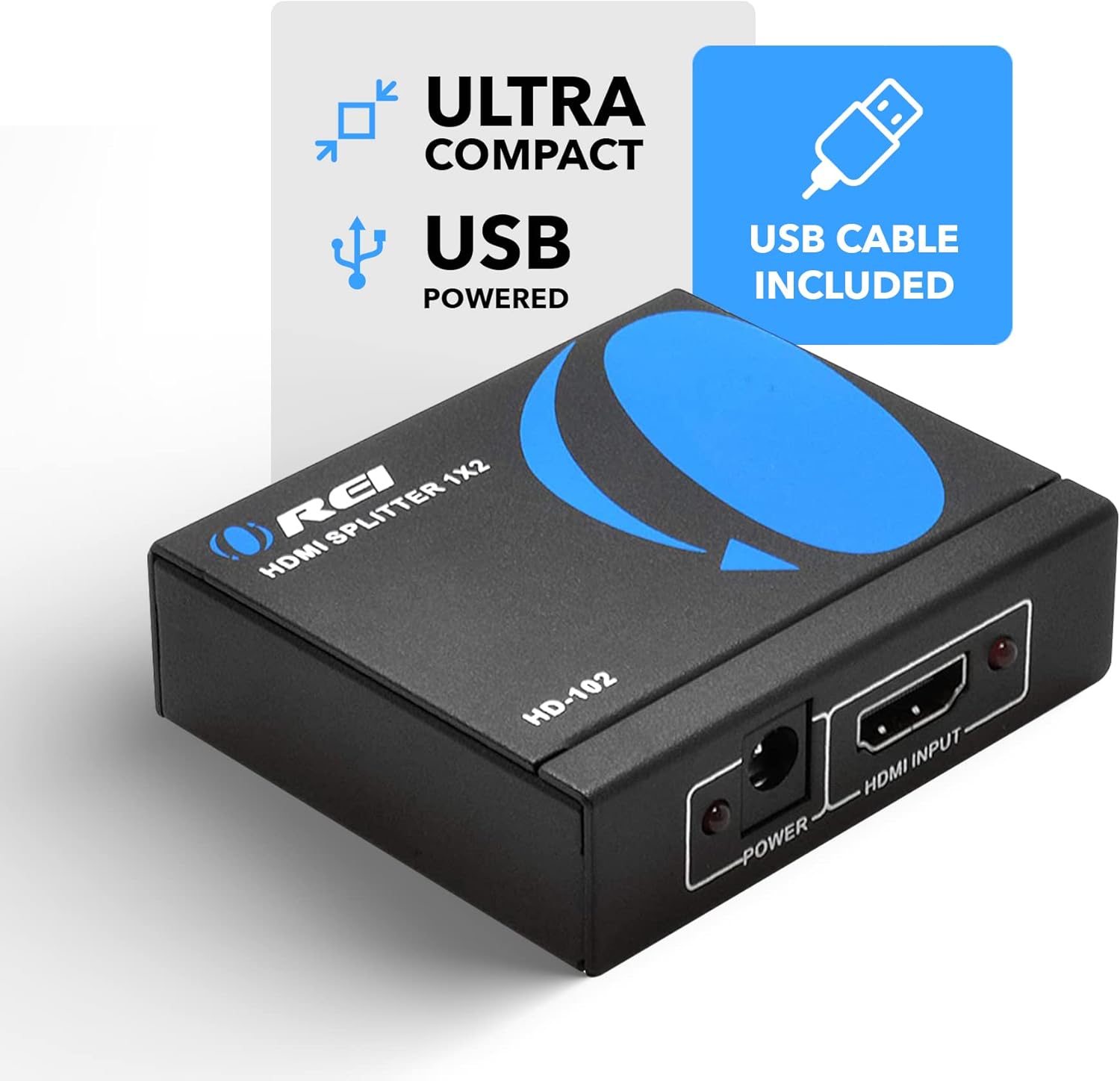 OREI HDMI Splitter 1 in 2 Out 4K - 1x2 HDMI Display Duplicate/Mirror - Powered Splitter Full HD 1080P, 4K @ 30Hz (One Input To Two Outputs)