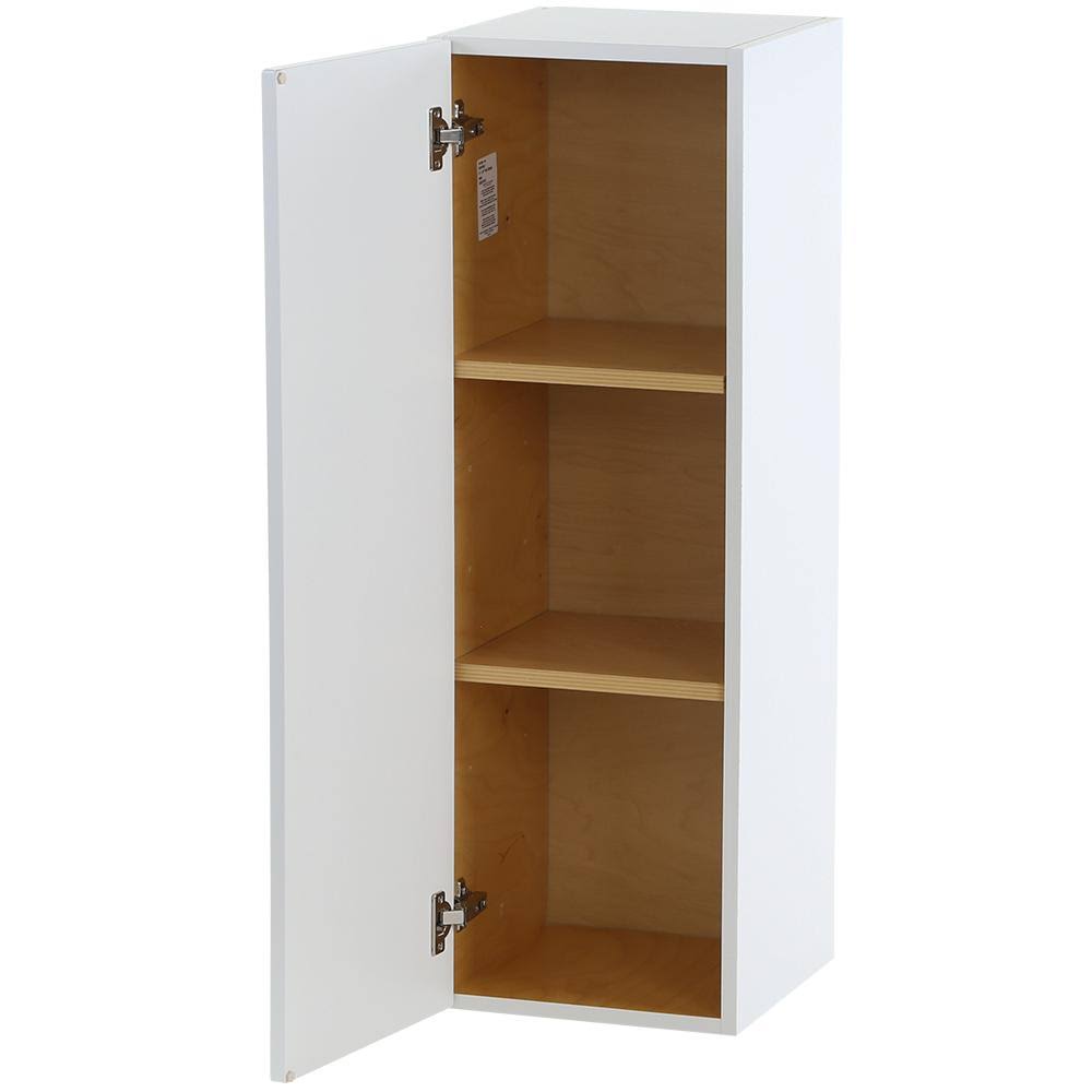 Hampton Bay Cambridge Shaker Assembled 12x36x12.5 in. Wall Cabinet with 1 Soft Close Door in White