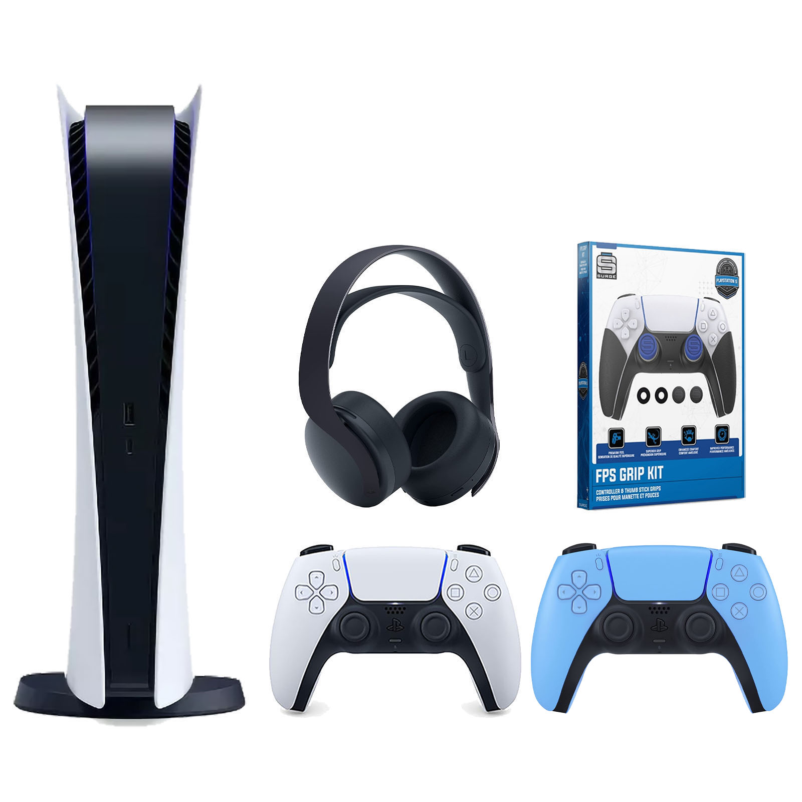 Sony Playstation 5 Digital Edition Console with Extra Blue Controller