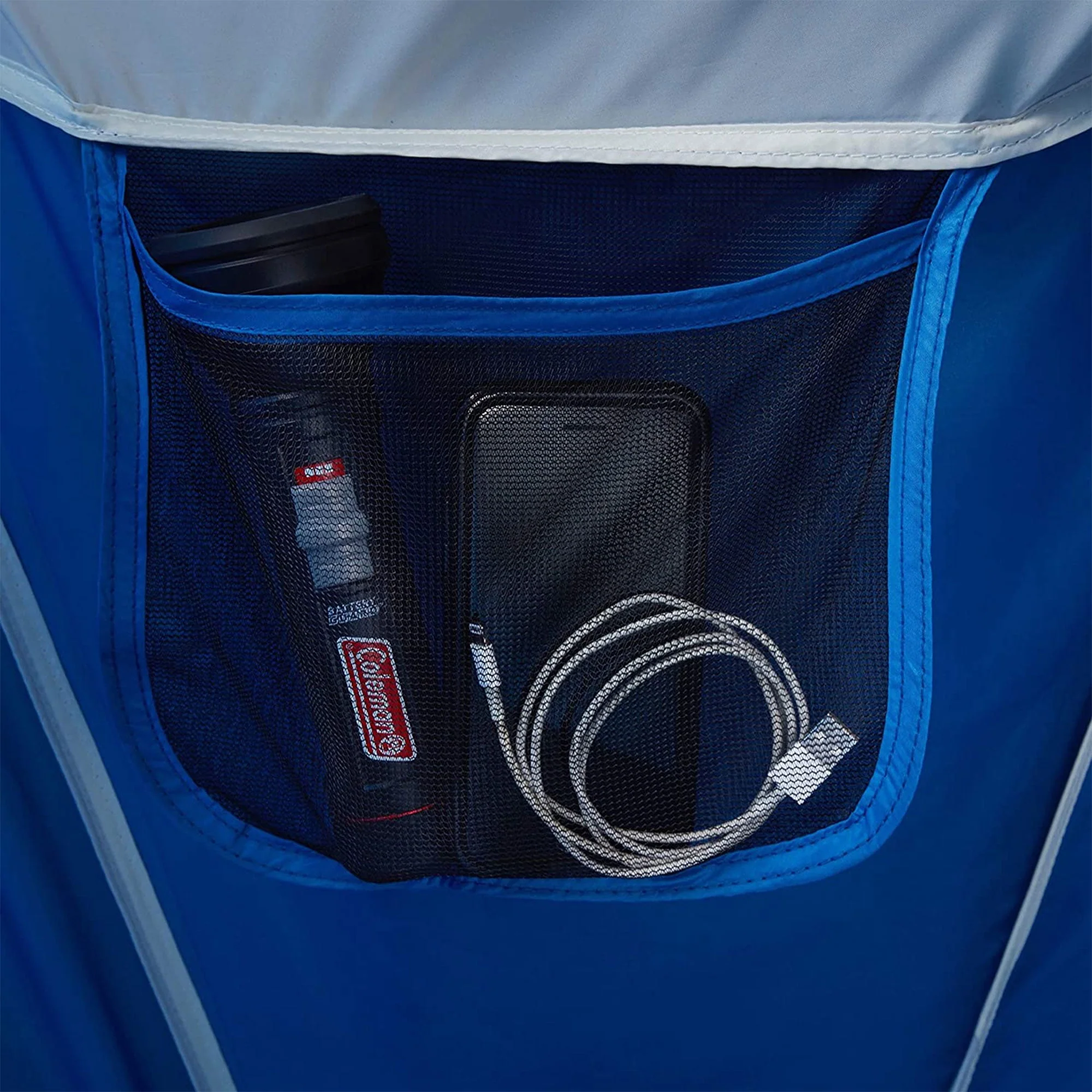 Coleman Montana Spacious 8 Person Cabin Camping Tent w/ Hinged Door, Blue