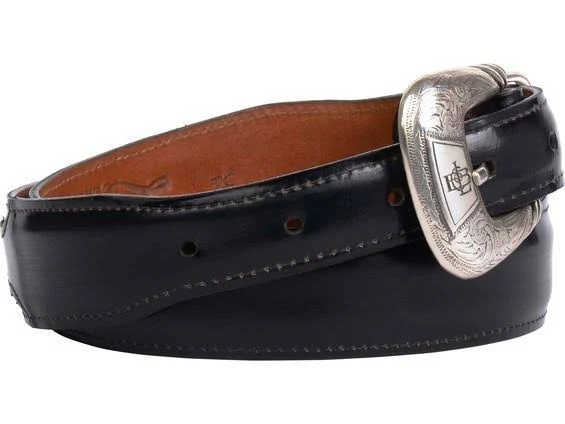 Lucchese Men&s Hobby Stitch Tapered Goat Belt, Black, W2202H