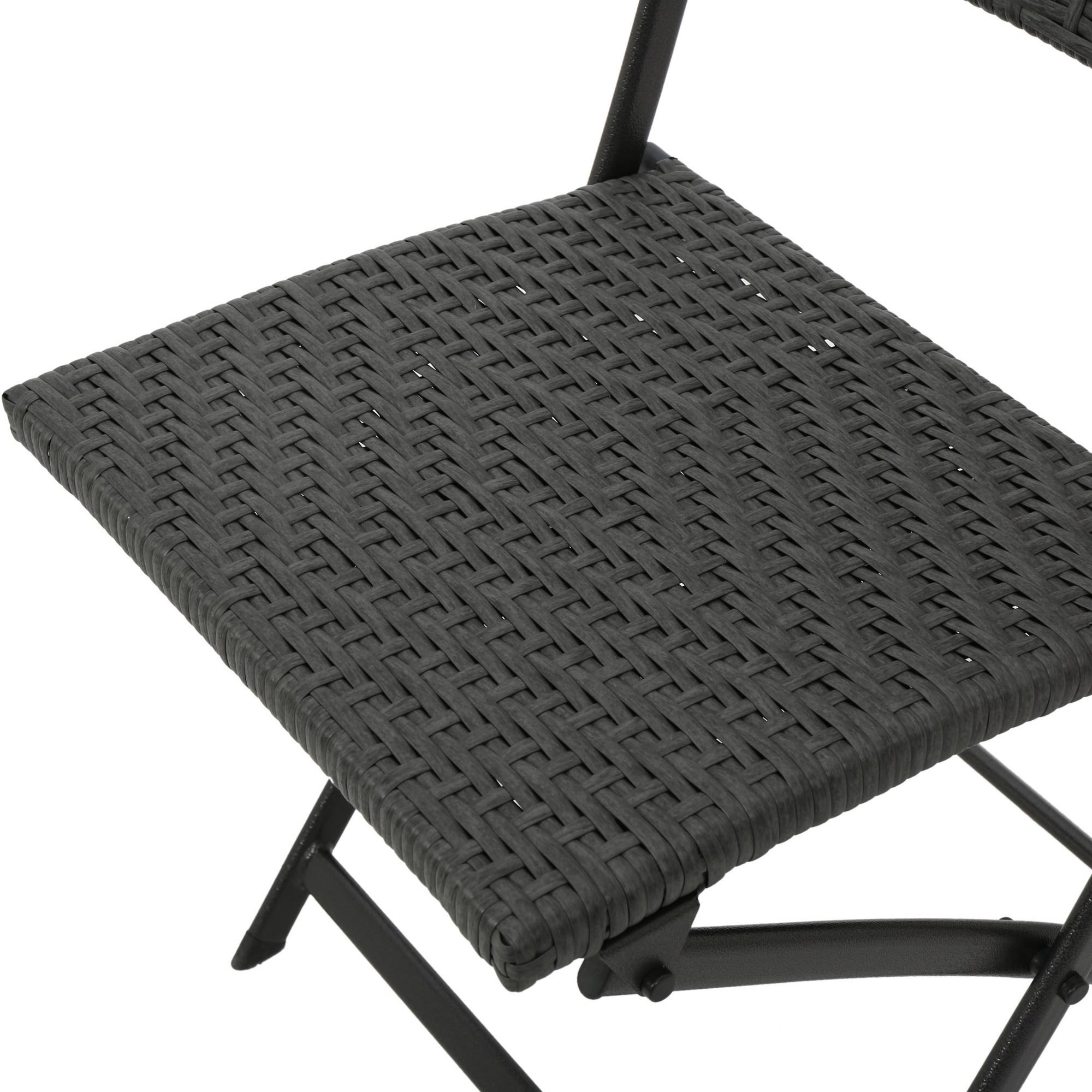 El Paso Set of 2 Wicker Patio Folding Chairs Brown Christopher Knight