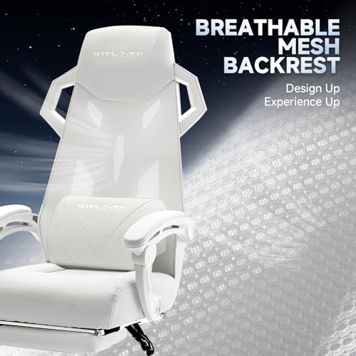 GTPLAYER Gaming Chair, Computer Chair with Mesh Back, Ergonomic Office Chair with Footrest