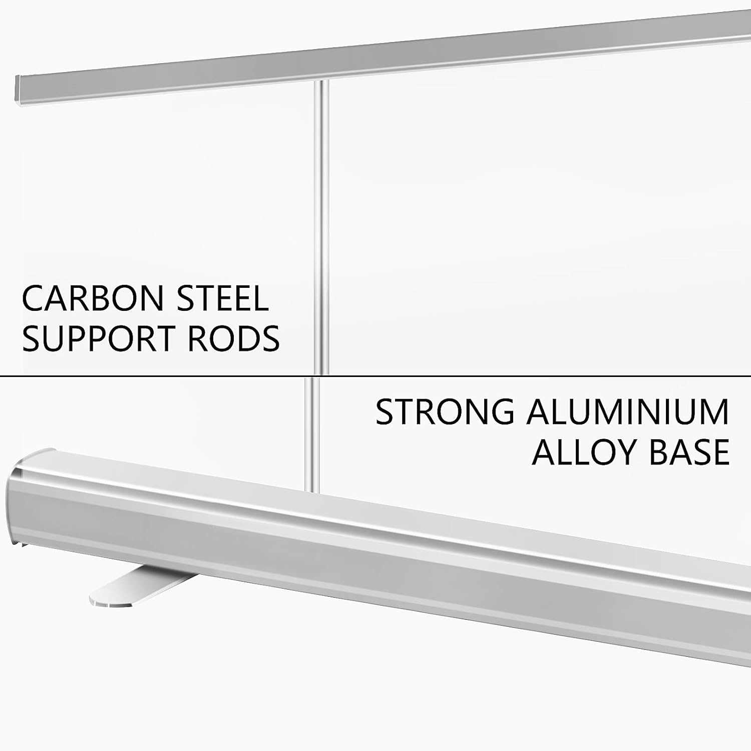 VEVOR Floor Standing Sneeze Guard, 48x80 Roll Up Banner Stand, Portable Pull-Out Standing Divider, Stand Roll Up Banner for Cafe, Office, Cashier