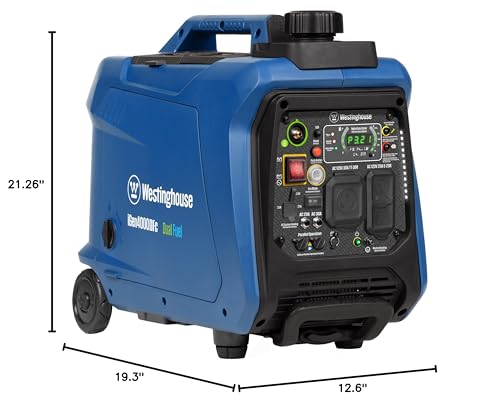Westinghouse 5000 Peak Watt Super Quiet Dual Fuel Portable Inverter Generator, Wheel & Handle Kit, Gas & Propane Powered, RV Ready, CO Sensor