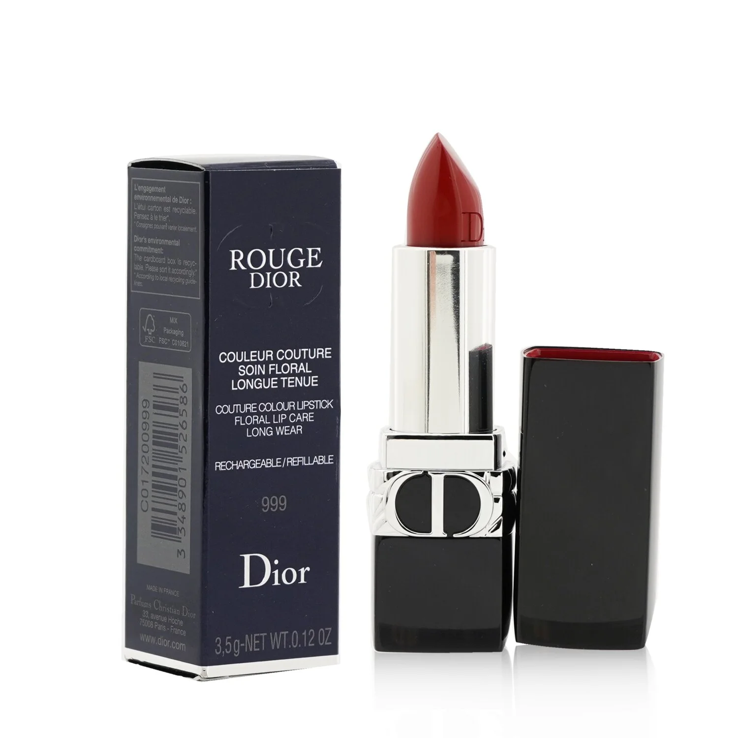 Christian Dior Rouge Dior Couture Colour Refillable Lipstick - # 766 Rose Harpers (Satin)  3.5g/0.12oz