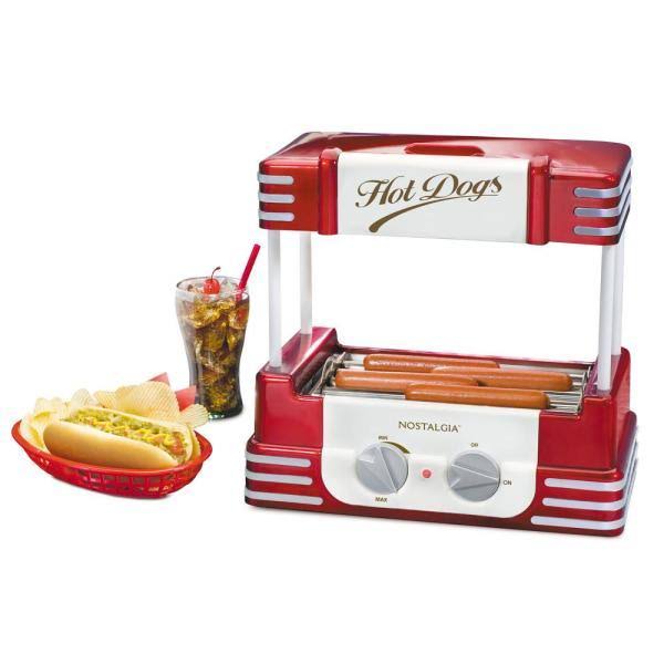 Nostalgia Hdr8rr Roller Warmer 8 Hot Dog and 6 Bun Capacity