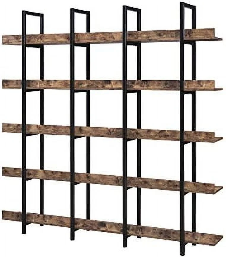 HOOMHIBIU Oak 7-Tier Tall Corner Bookshelf  L-Shaped Corner Bookcase with Open   Modern Bookshelf Organizer for Home Office  Industrial Book  for