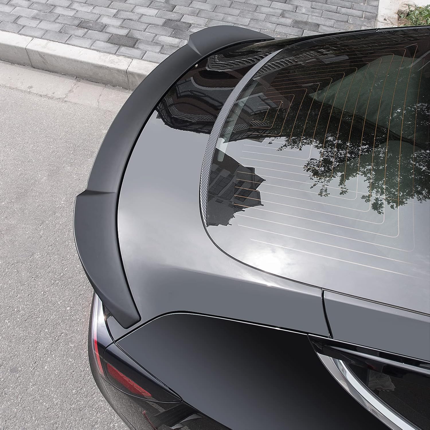 Fit Tesla Model 3 2017-2021 2022 Spoiler Wing Sports Car Rear Spoiler Car Styling Kits for Tesla Model 3 Accessories (Glossy Carbon Fiber Pattern)