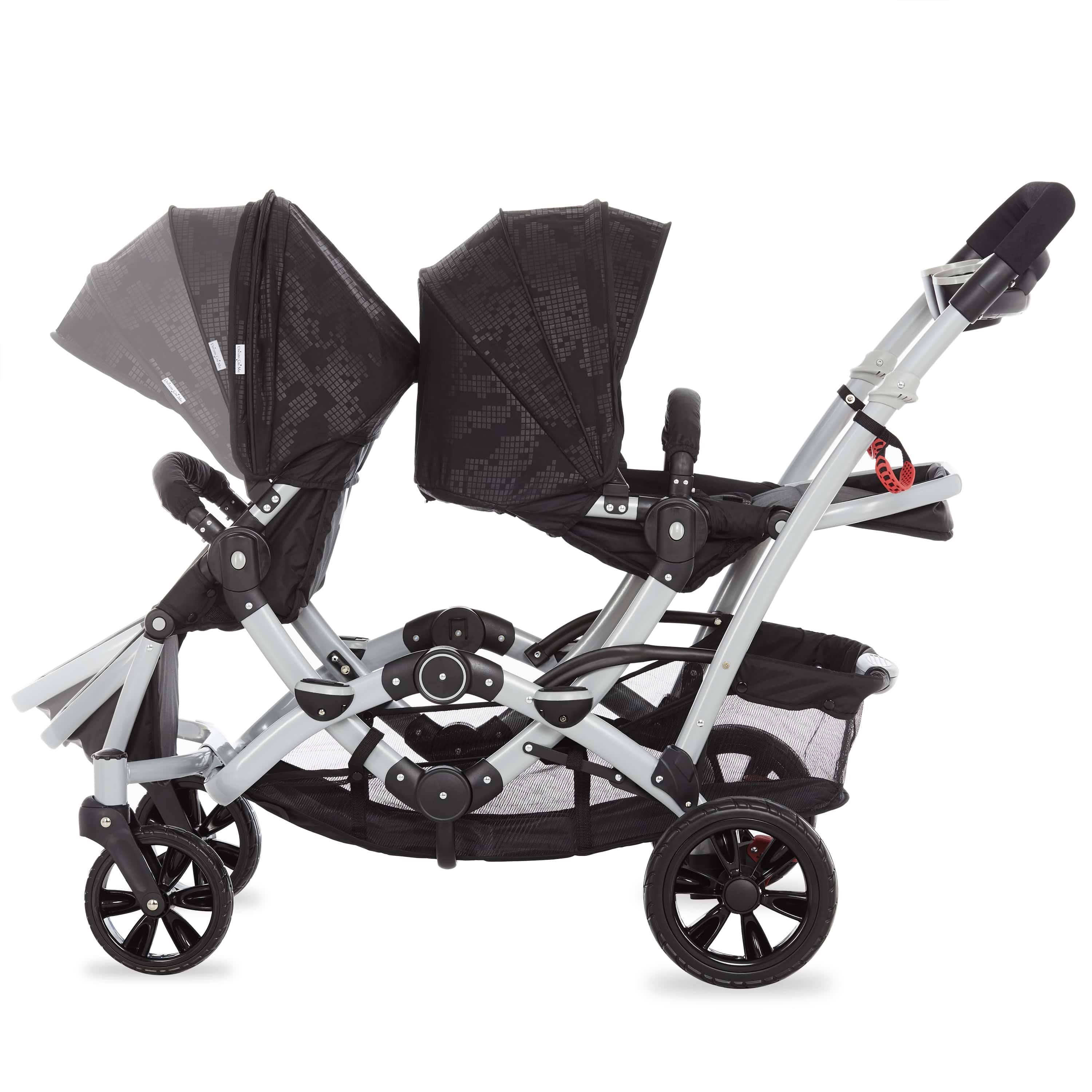 Dream on Me Track Tandem Stroller - Face to Face Edition Black