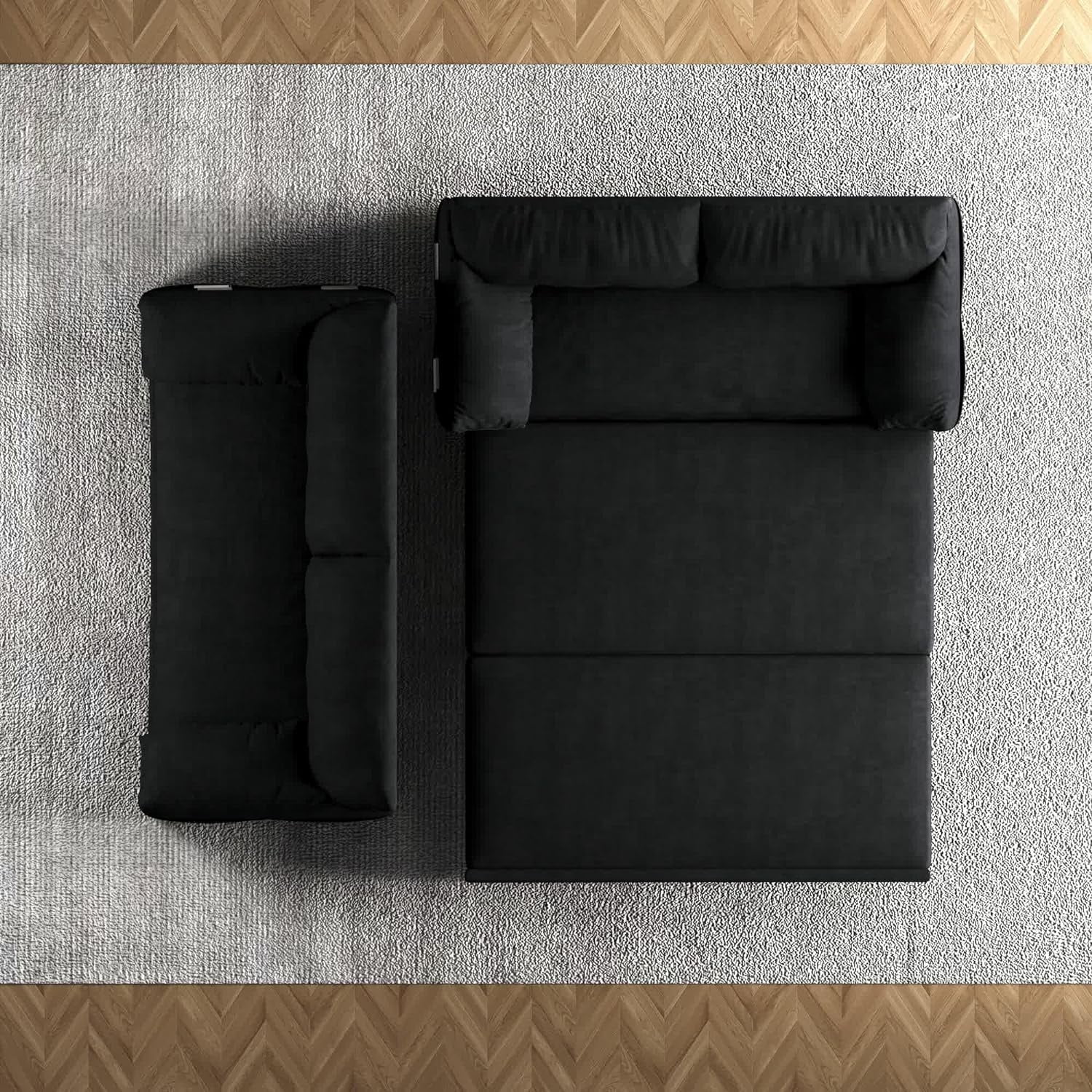 Tabaray 63.8" Futon Sofa Bed Queen Size, Pull Out Bed, 3-in-1 Convertible Sleeper Sofa with Side Pocket, Modern Velvet Futon Couch for Living Room
