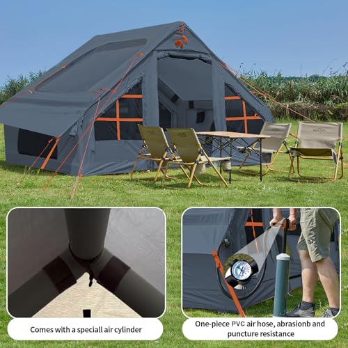 SHANQUAN Inflatable Tent with Pump,4-6 Person Instant Glamping Camping Tents House