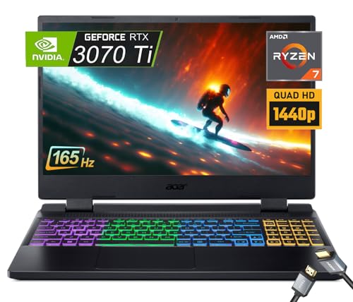 Acer Nitro 5 15.6" QHD 165 Hz IPS, AMD Ryzen 7 6800H 8-Core(Beat i9-11900H), NVIDIA GeForce RTX 3070 Ti 8G, Windows 11 Home, WiFi 6, HDMI