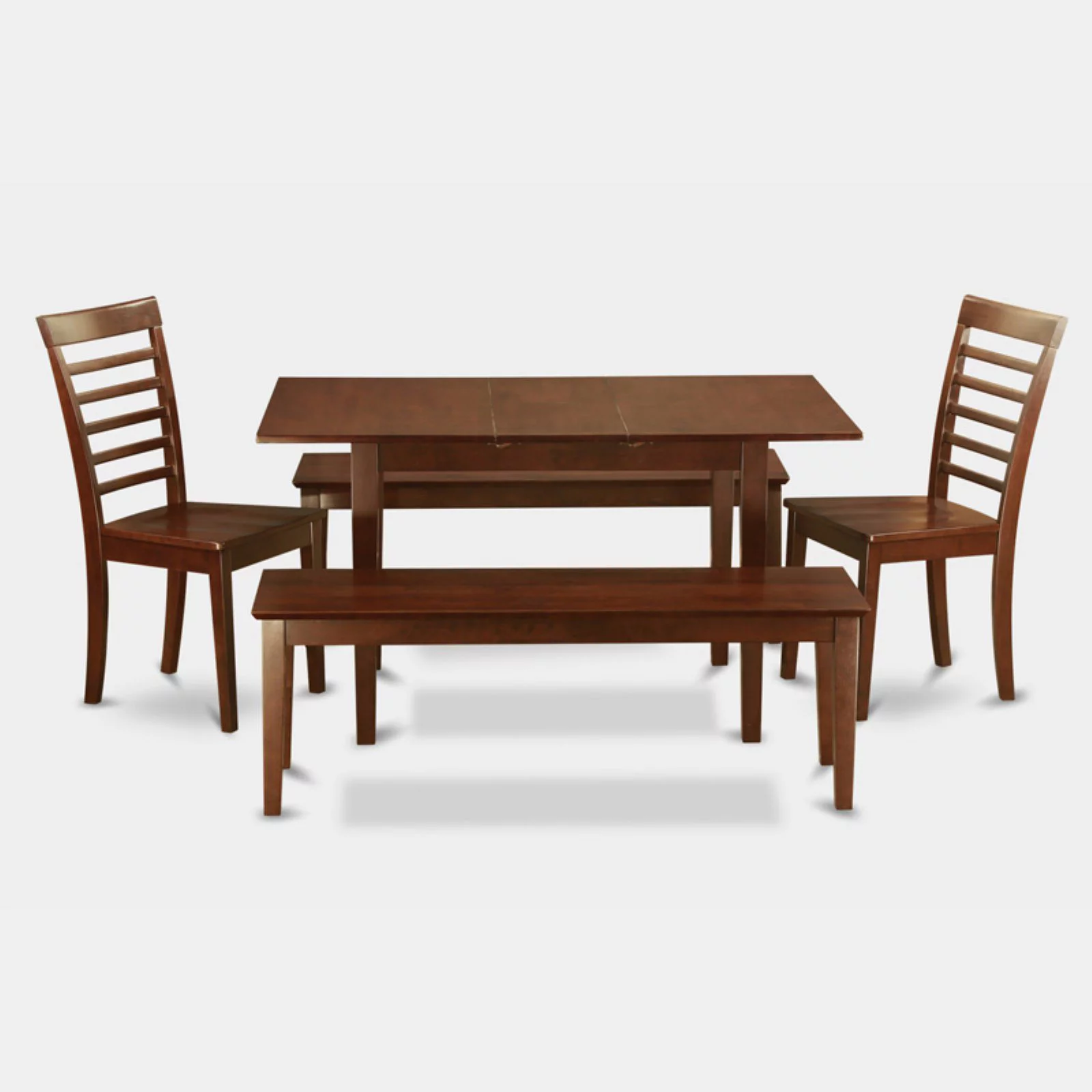 East West Furniture 5  Pc  Kitchen  nook  Dining  set  -  Table  plus  2  Dining  Table  Chairs  and  2  Benches