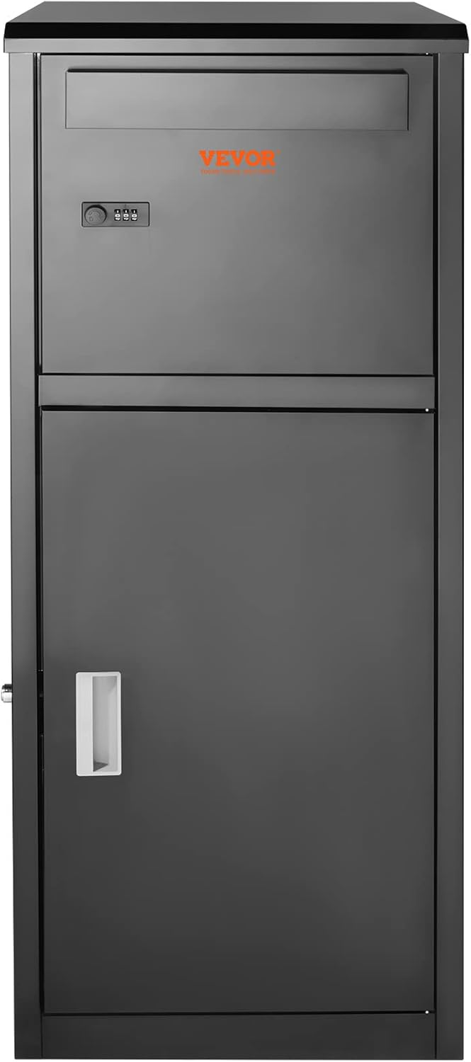 VEVOR Package Delivery Boxes for Outside 16.2"x15.8"x44", Galvanized Steel Package Delivery Box with Coded Lock, Removable Anti-theft Baffle