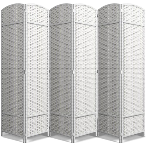Sorbus 8-Panel Black Room Divider with Double Hinged Panels, 6 ft Tall Folding Privacy Screen