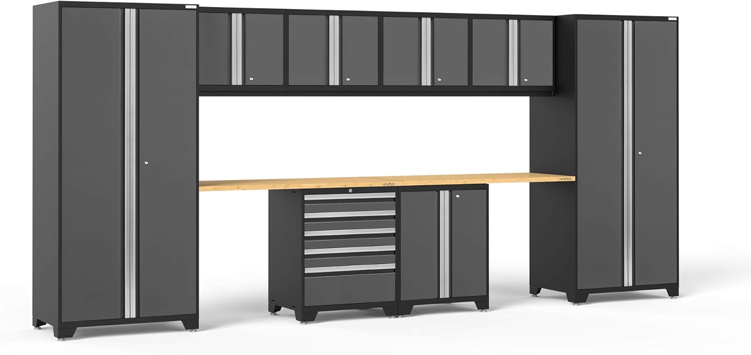 NewAge Products Pro Series Gray 10 Piece Set, Garage Cabinets, 52054