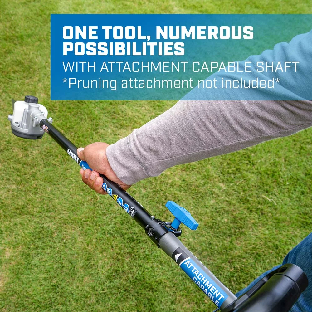HART 40 Volt Cordless Brushless Attachment Capable 15-inch String Trimmer Kit, (1) 4.0Ah Lithium-Ion Battery