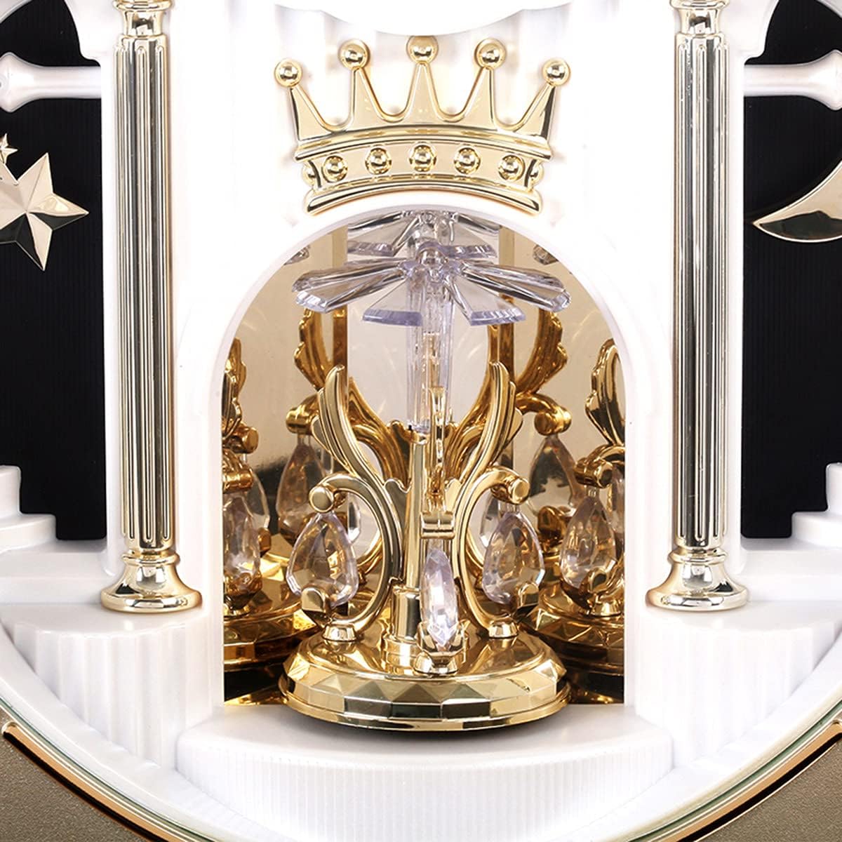 KELAOTE Musical Motion Wall Clock with Rotating Pendulum, Decorative Wall Clock with 18 Melodies.
