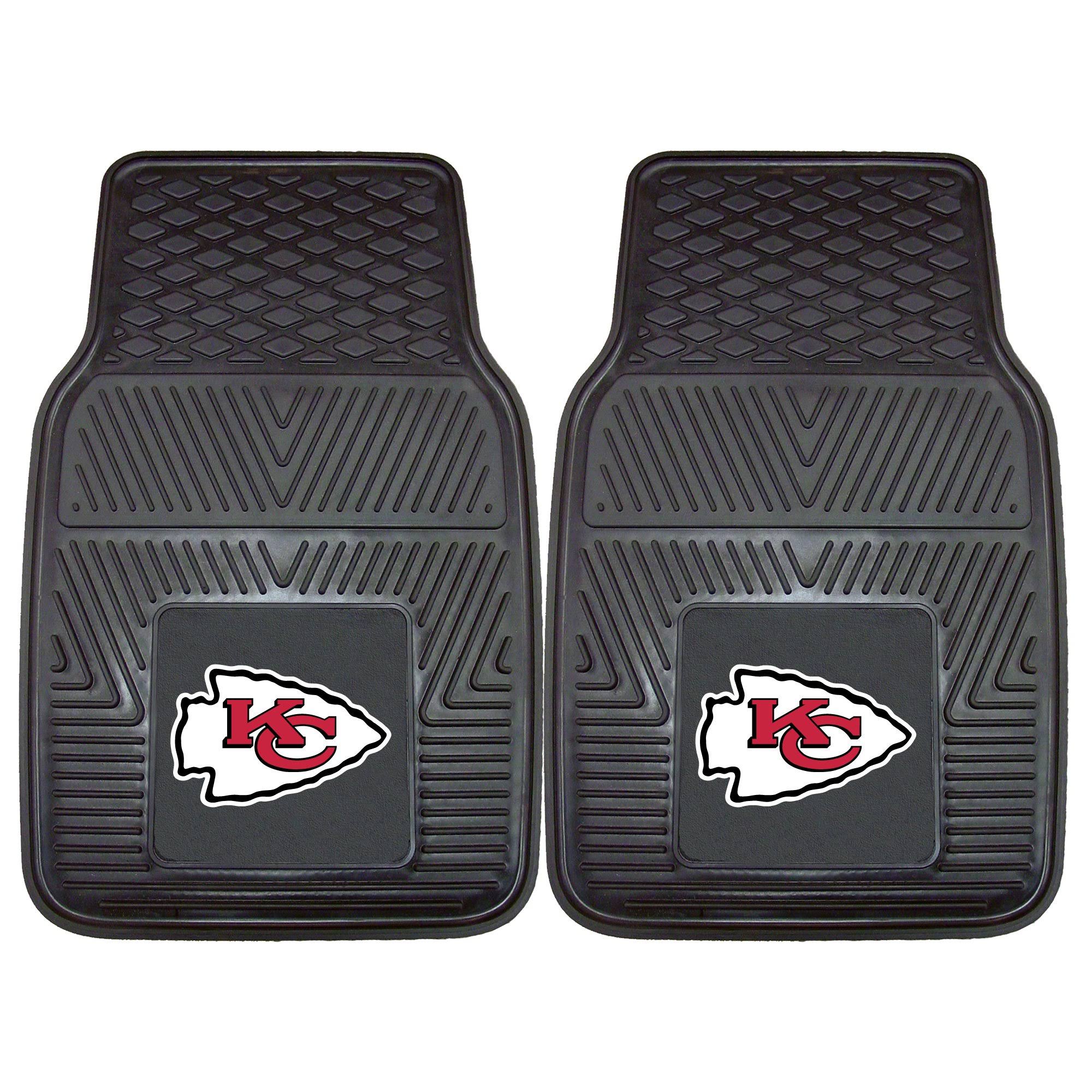 Fan Mats Kansas City Chiefs NFL 4pc Floor Mat Sets (Front and Rear) - Heavy Duty-Cars, Trucks, SUVs