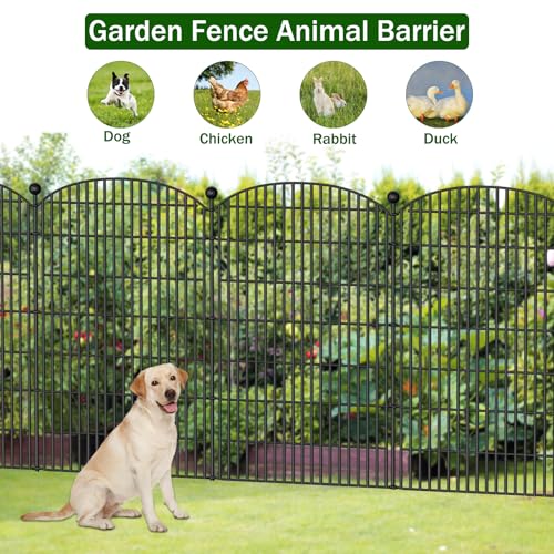 10 Panels No Dig Decorative Garden Fence - 40 in (H) x 23.6 ft (L)