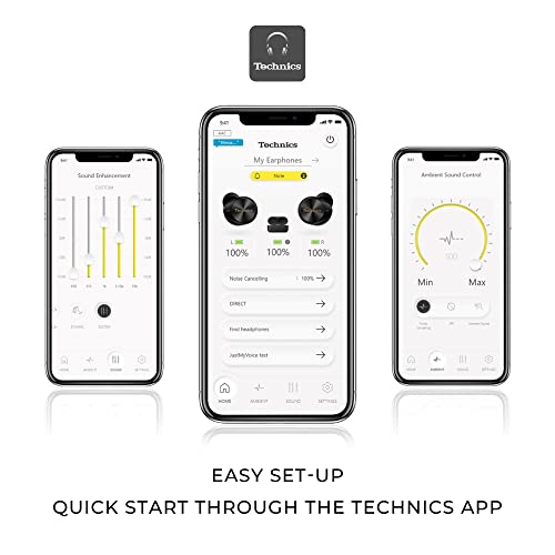Technics Premium Hi-Fi Wireless Bluetooth Earbuds with Advanced Noise Cancelling, Multipoint Connectivity, Hi-Res Audio + Enhanced Calling