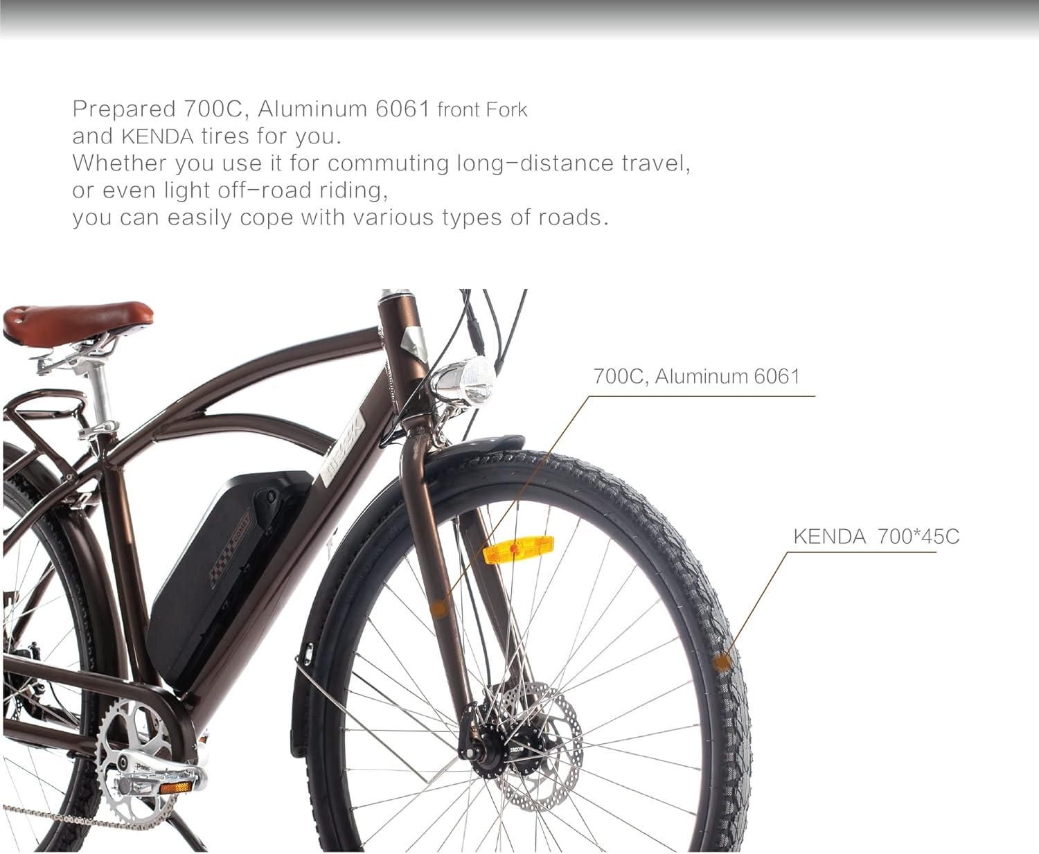 Electric Bike for Adults, 28 Adults Electric Bicycle 20+MPH, 50+Miles, City Commuter Ebike 500W Powerful Brushless Motor Cargo