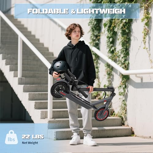 Electric Scooter for Kids 10+, 350W Motor, Max 12Miles Long Range, 19 MPH Max Speed, 8.5" Solid Tire