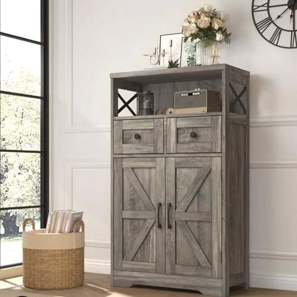 HJZUINIUNIU Farmhouse  Cabinet with Drawers and   Freestanding Kitchen Pantry  Cabinet  Floor  Cabinet Hutch Cupboard for Kitchen  Living Room  Home
