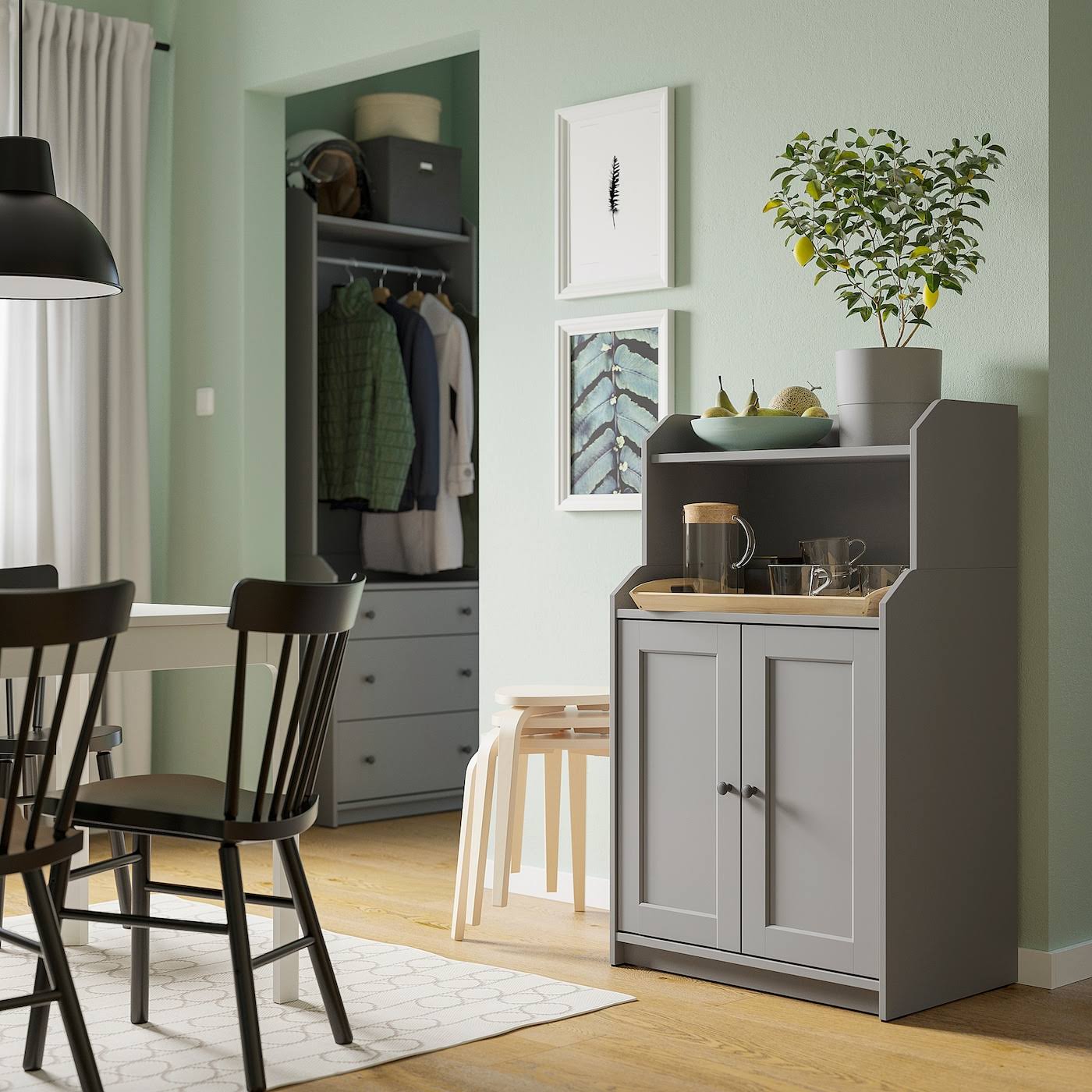 IKEA - HAUGA Cabinet with 2 Doors, Gray, 27 1/2X45 5/8 40415050