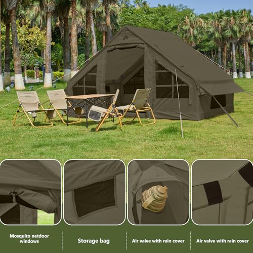 SHANQUAN Inflatable Tent with Pump,4-6 Person Instant Glamping Camping Tents House