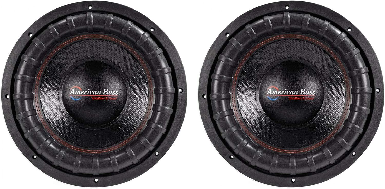 (2) American Bass XFL-1222 2000w 12" Competition Car Subwoofers w/3" Voice Coils