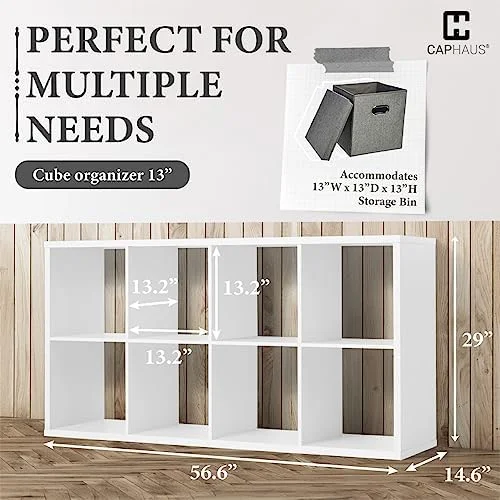 GEROBOOM Sturdy Room 13-Inch Cube  Organizer   with Extra Thick Exterior Edge  Open   Divider  Bookcase  6-Cube / 8-Cube / 9-Cube  Colors Available