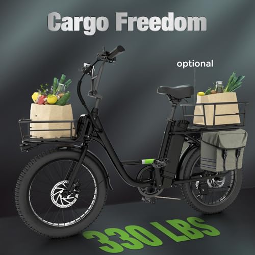 isinwheel U1 Electric Bike, 500W Motor, 20 mph, Folding Ebike, 14"/16"/20" Adults Electric Bicycles, 280.8Wh Battery, 25 Miles PAS Range, Black