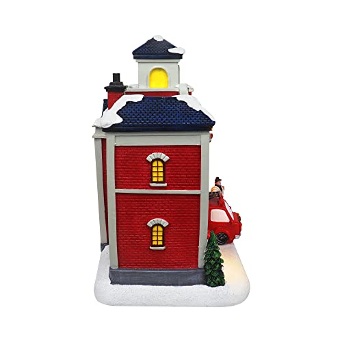 Christmas Village Sledding Down Hill - Lighted Musical Snow Village with 8 Animated Kids Going Down The Mountain