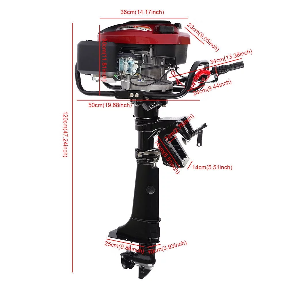 Wuzstar 4-Stroke 7 HP Outboard Motor Fishing Boat Yacht Engine Motor Air Cooling 196CC - Radiant Selections