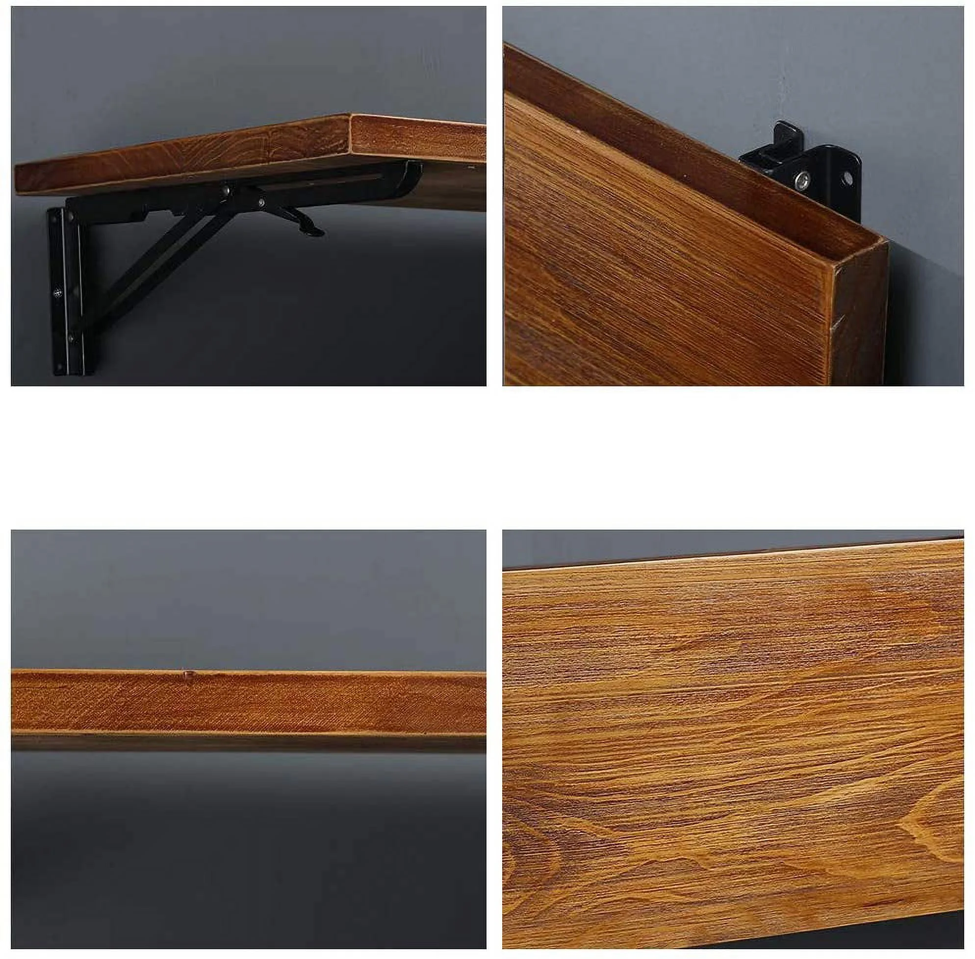(47" Lx14 W) Industrial Rustic Folding Wall Mounted Workbench Drop Leaf Table, Dining Table Desk, Pine Wood Wall Mounted Bar Tables,Workbench